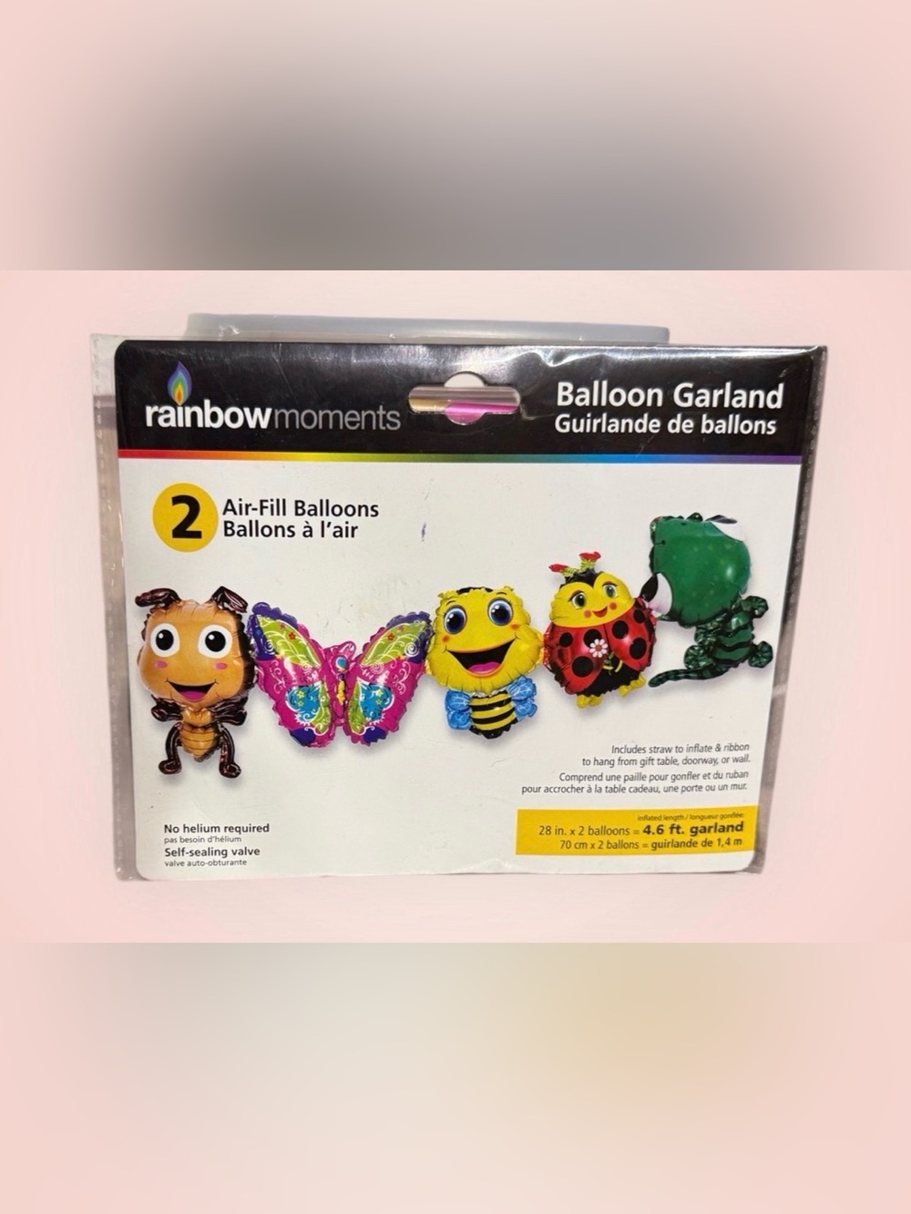 Air-Fill Foil Balloon Garland - Spring/ Bug Themed- Ladybug, Butterfly, Bee